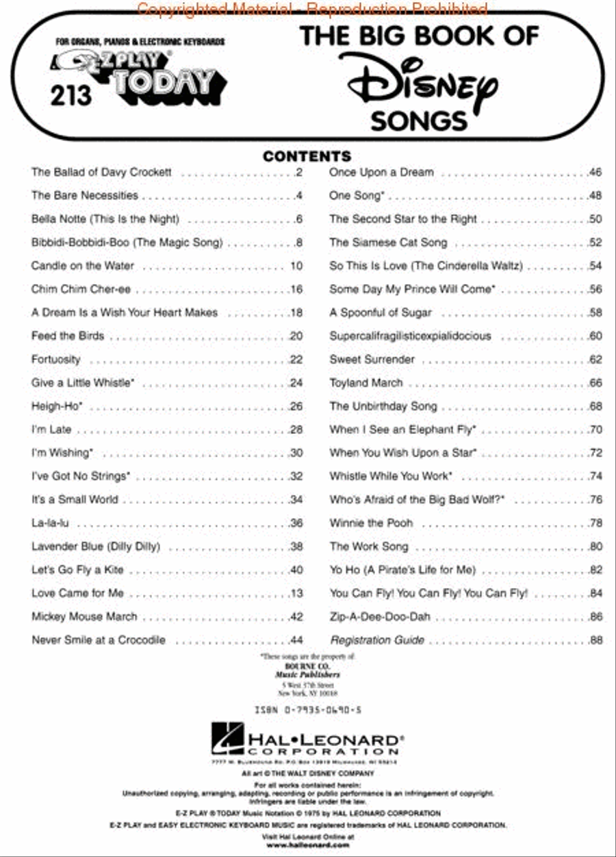 Disney Clasics Electronic Keyboard scores gallery preview page 2