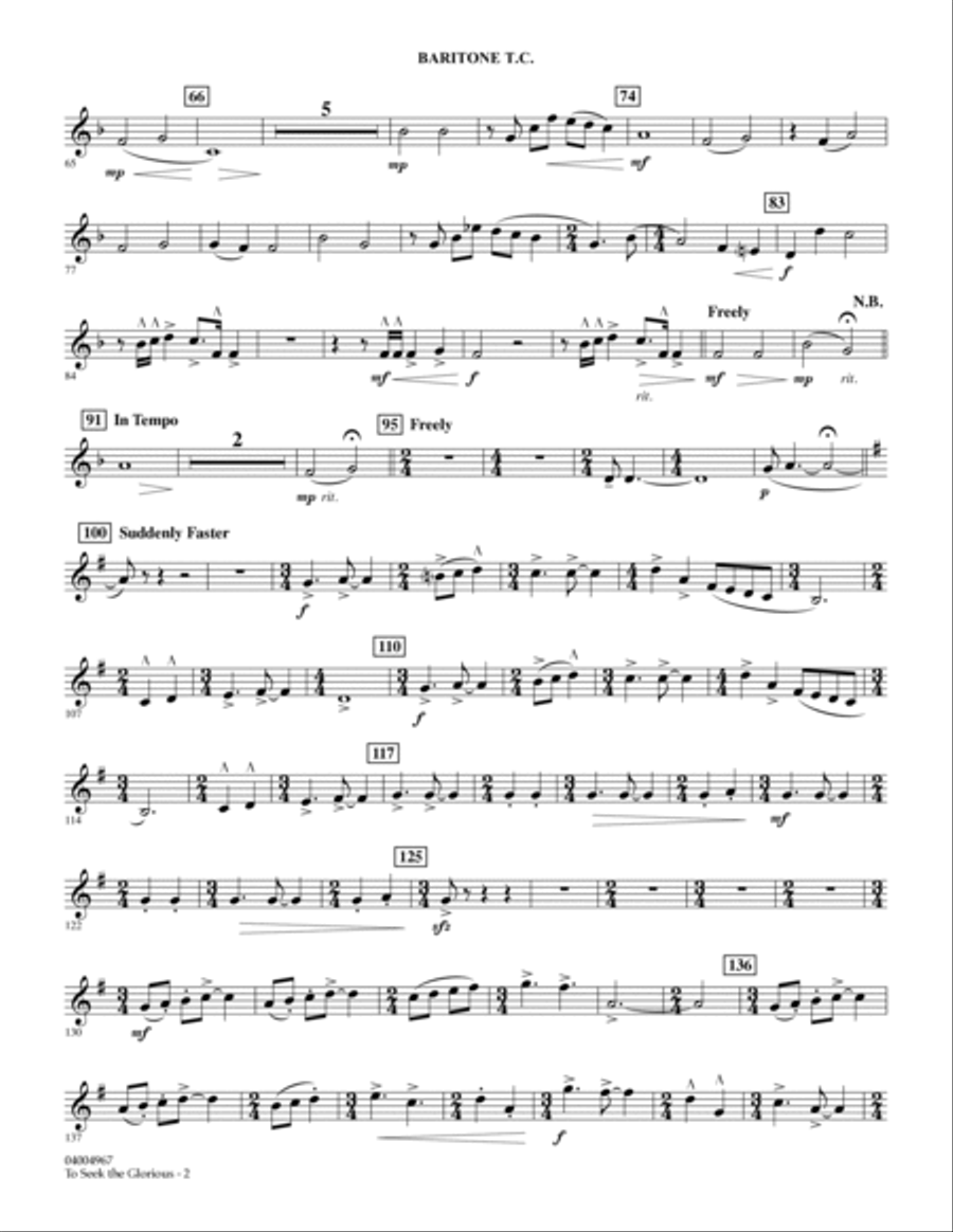 To Seek the Glorious - Baritone T.C. Baritone Horn TC scores gallery preview page 2