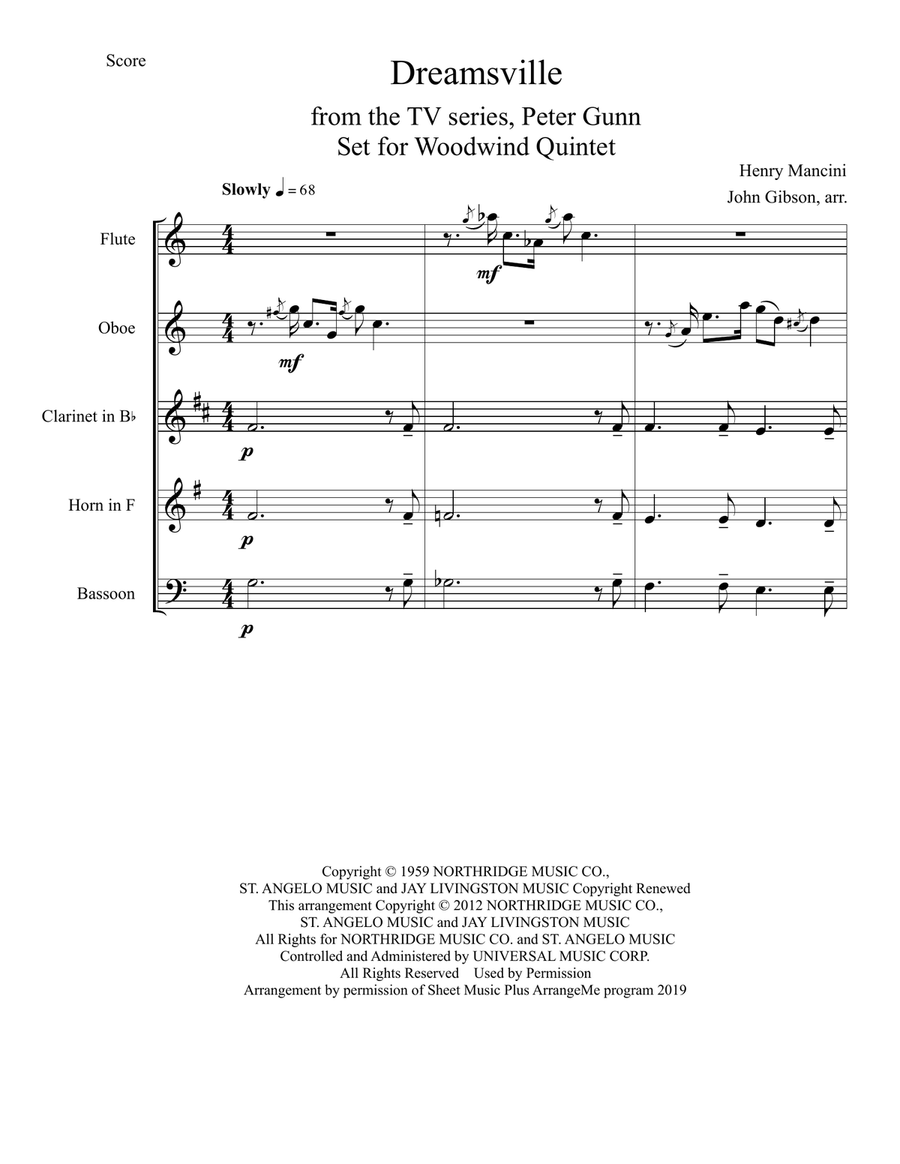 Dreamsville Dreamsville Woodwind Quintet scores gallery preview page 2