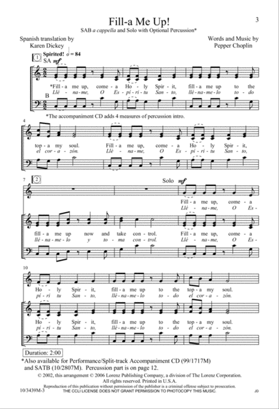 Fill-a Me Up! 3-Part scores gallery preview page 2