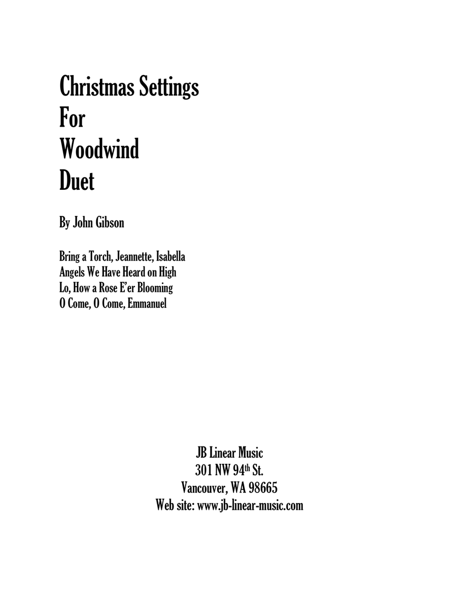 Christmas Settings for Clarinet and Bassoon Duet Woodwind Duet scores gallery preview page 1