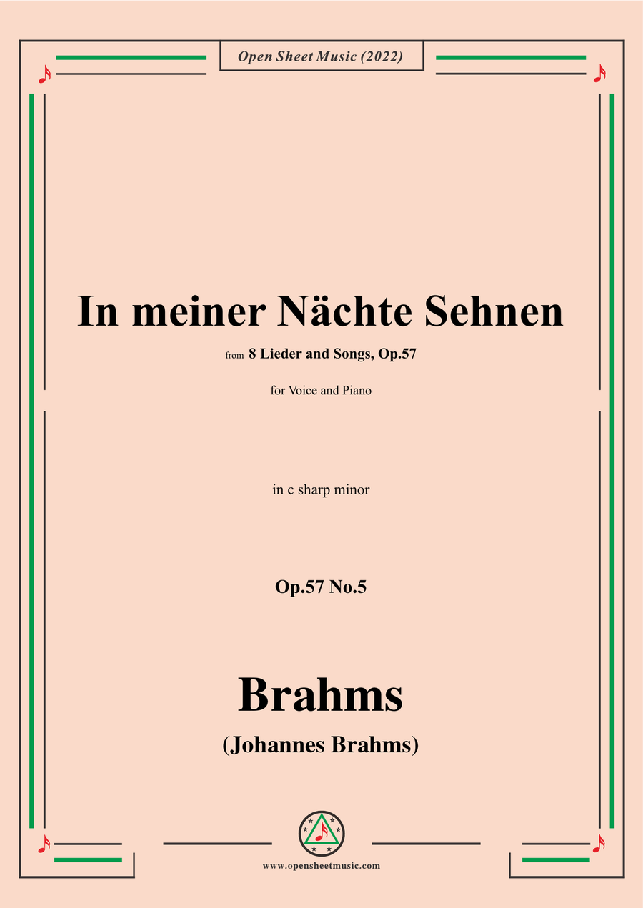 Brahms-In meiner Nachte Sehnen,Op.57 No.5 in c sharp minor