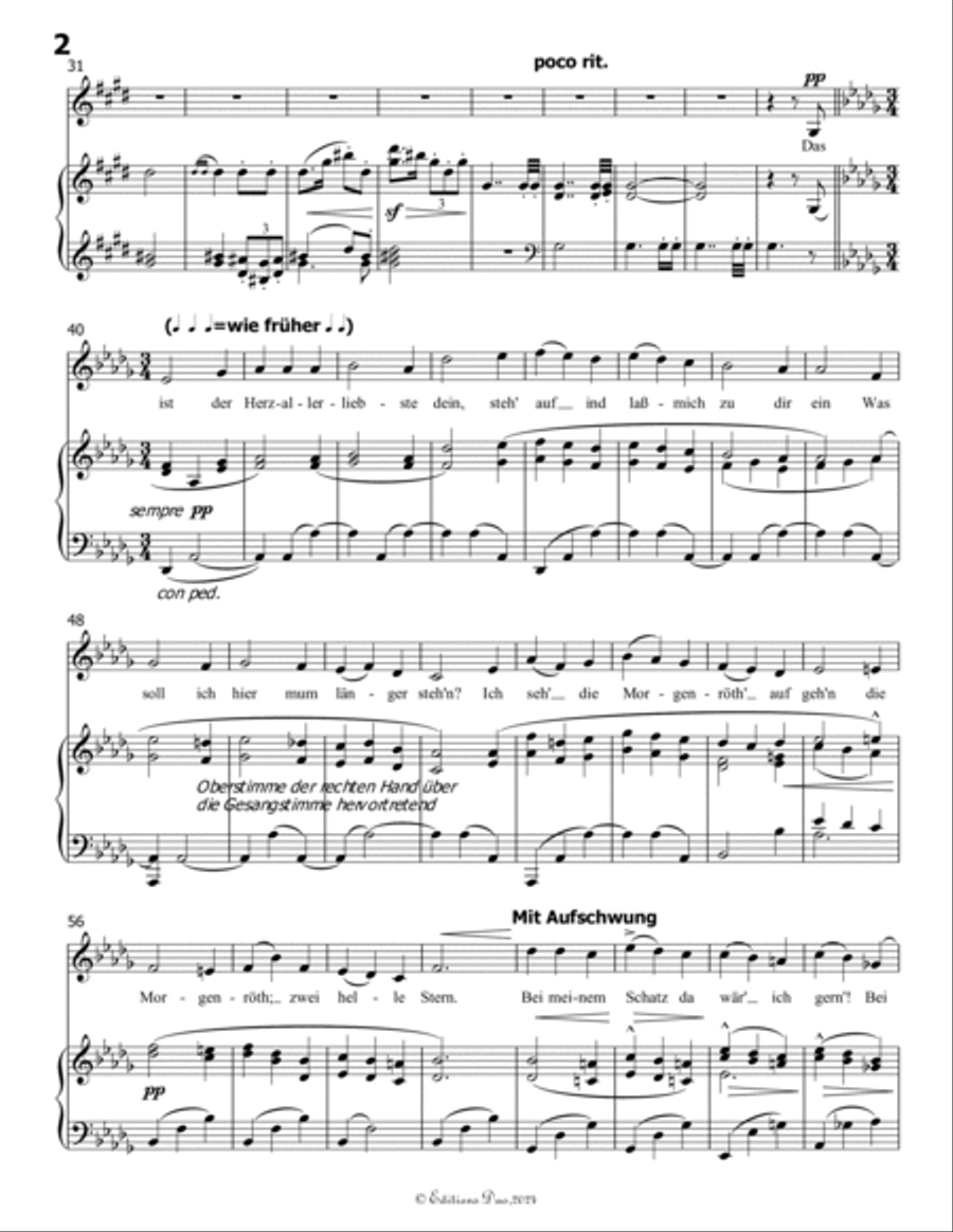 Wo die schönen Trompeten blasen, by Mahler, in c sharp minor Piano, Vocal scores gallery preview page 4