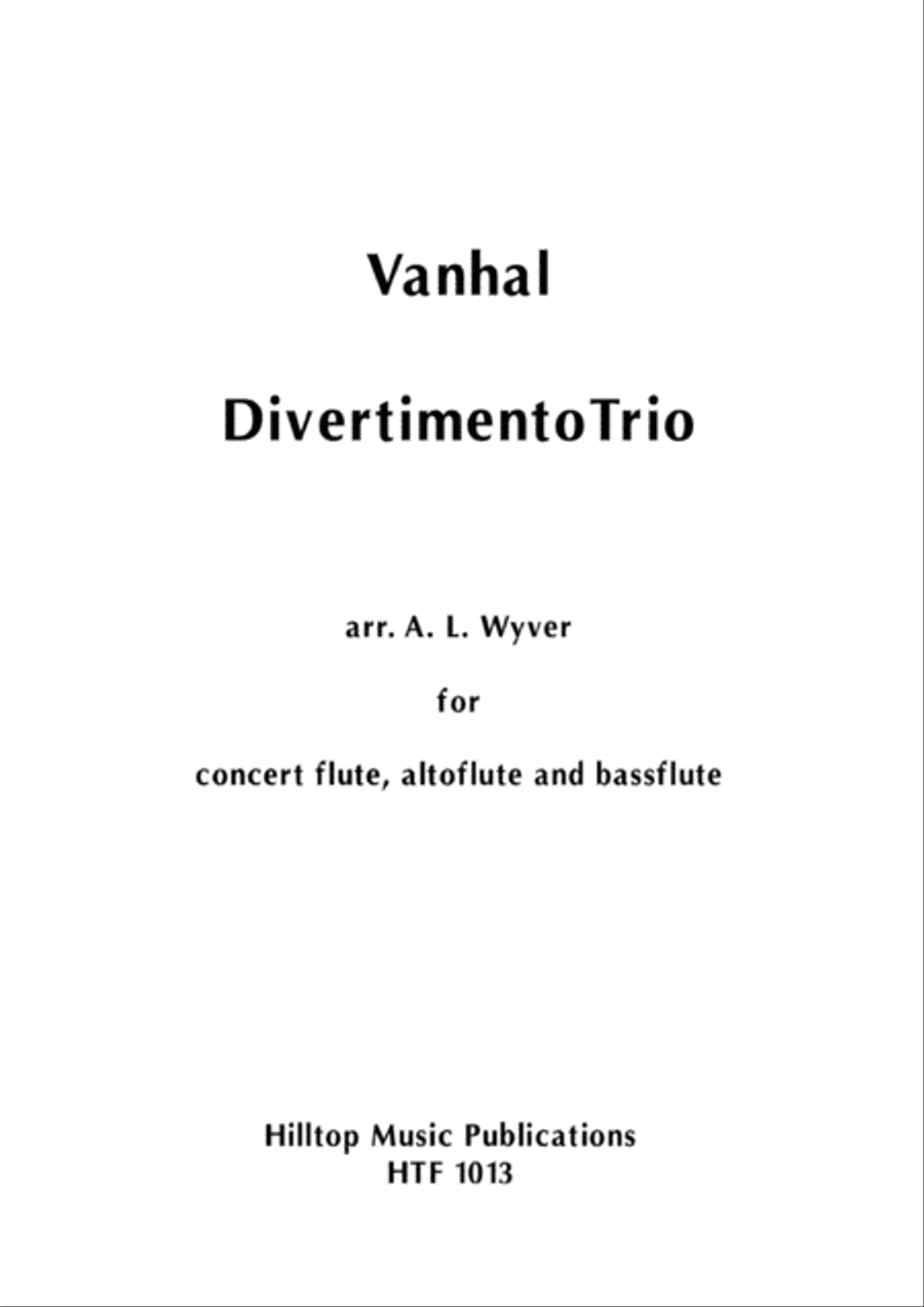 Divertimento trio arr. Concert flute, Alto flute and Bass flute Woodwind Trio scores gallery preview page 1