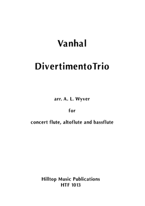 Book cover for Divertimento trio arr. Concert flute, Alto flute and Bass flute