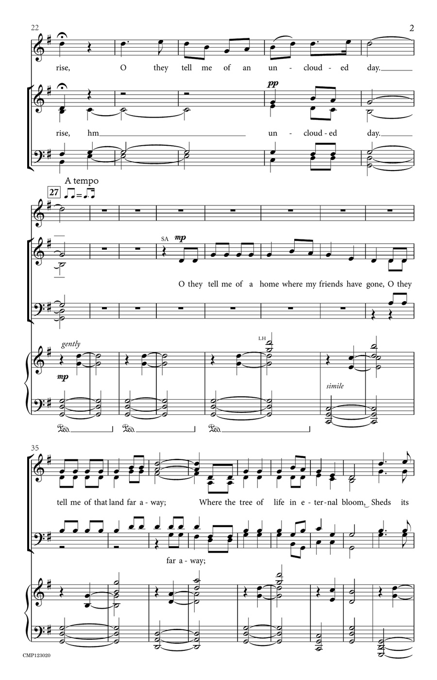 The Unclouded Day SATB 4-Part scores gallery preview page 3