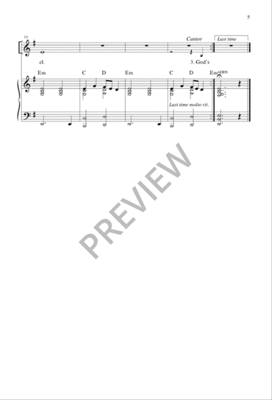 Come, Emmanuel Come, Emmanuel Unison Choir scores gallery preview page 5