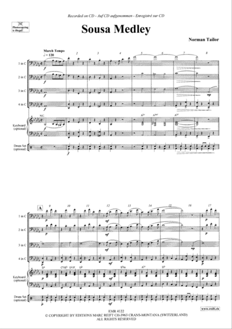 Sousa Medley Trombone Quartet scores gallery preview page 3