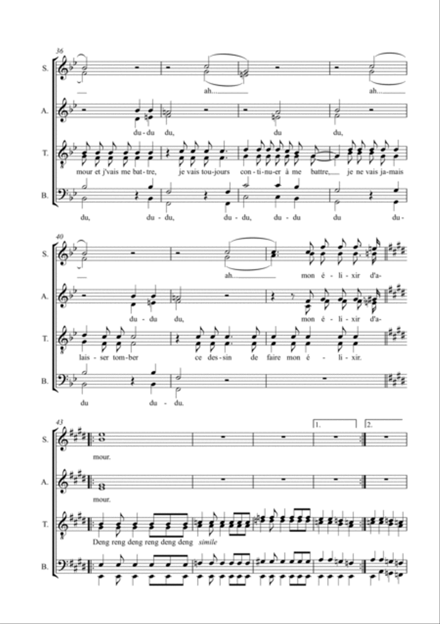 Elixir d'Amour Elixir d'Amour Choir scores gallery preview page 4