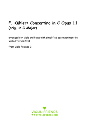 Book cover for Küchler Concertino Op. 11 arr. for Viola and Piano