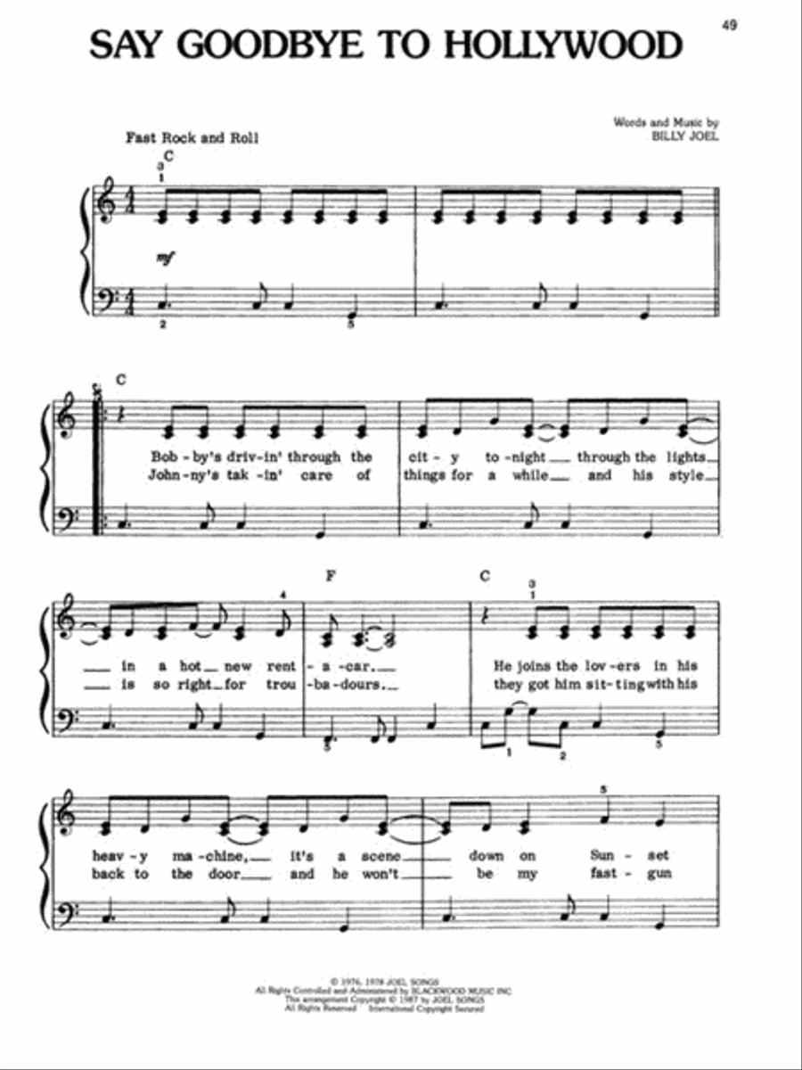 Billy Joel Piano, Vocal, Guitar scores gallery preview page 5