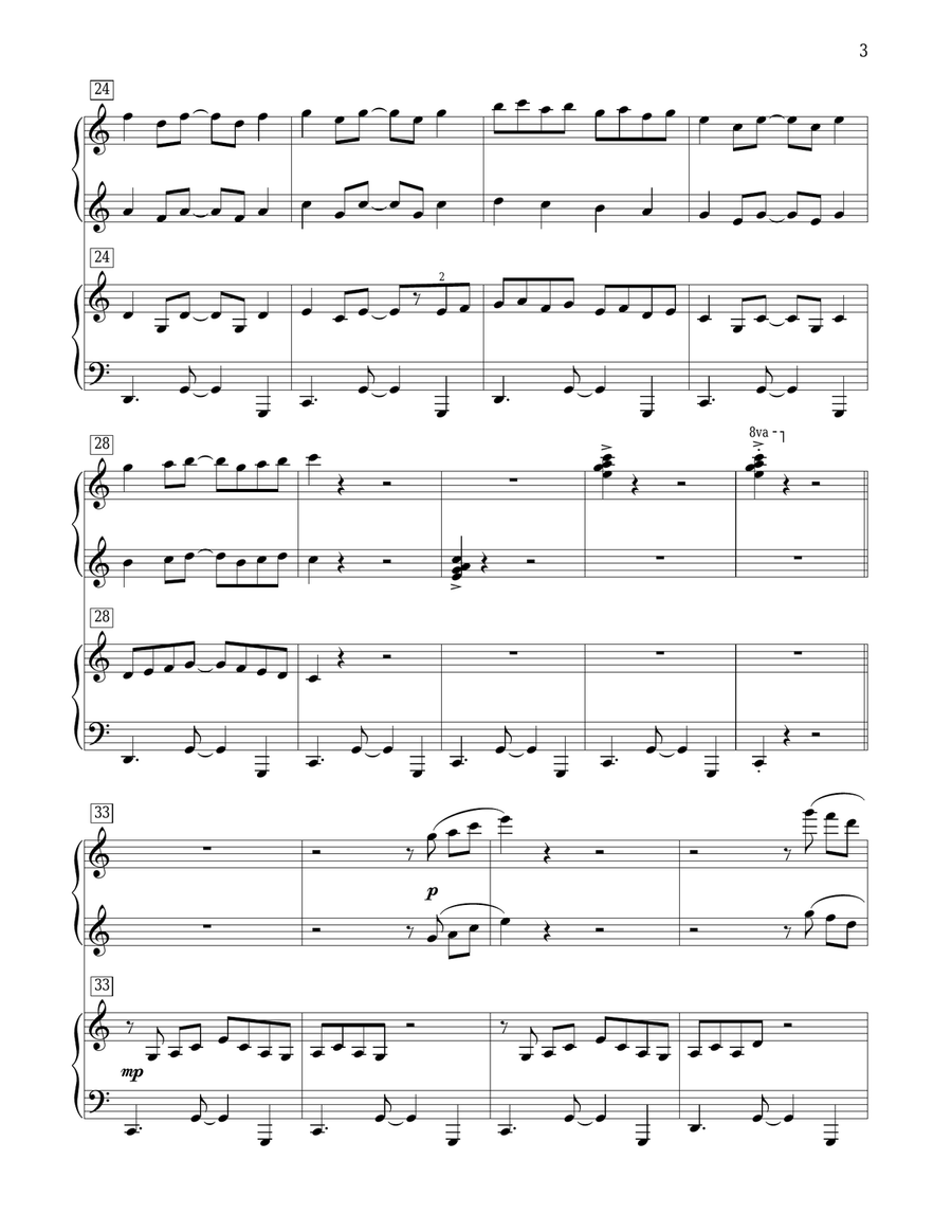 Samba Sensation Piano Duet scores gallery preview page 3
