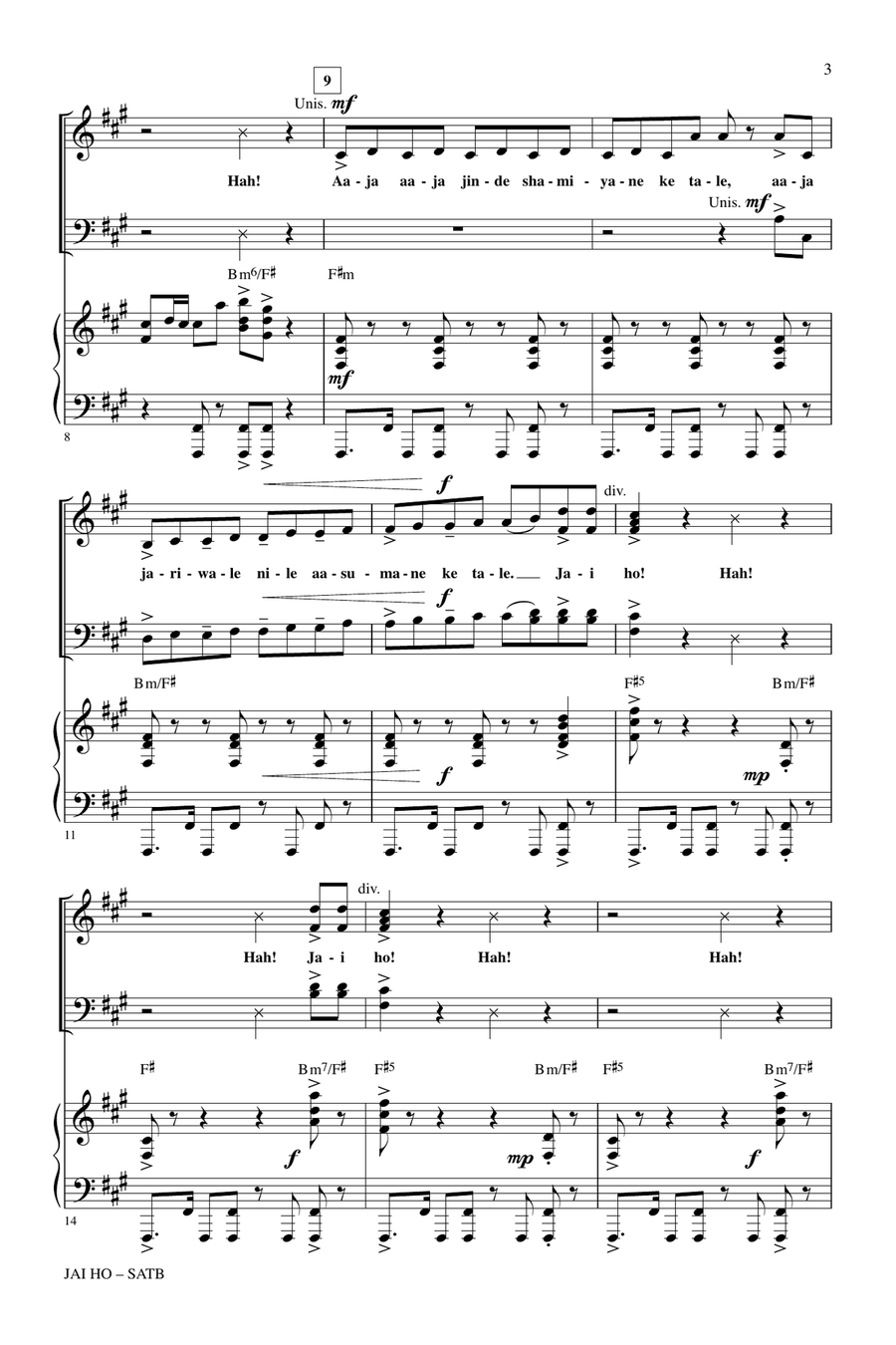 Jai Ho (from The Motion Picture Slumdog Millionaire) 4-Part scores gallery preview page 2
