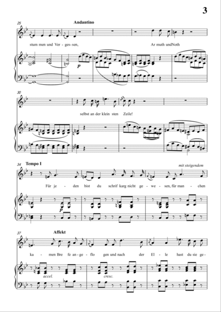 Schubert-Epistel(Herrn Joseph Spaun) in bE minor,D.749,for Vocal and Piano Voice scores gallery preview page 4