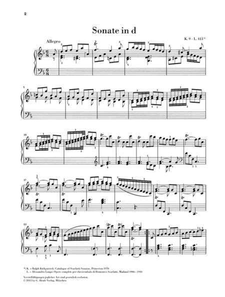 Piano Sonata in D minor, K. 9, L. 413