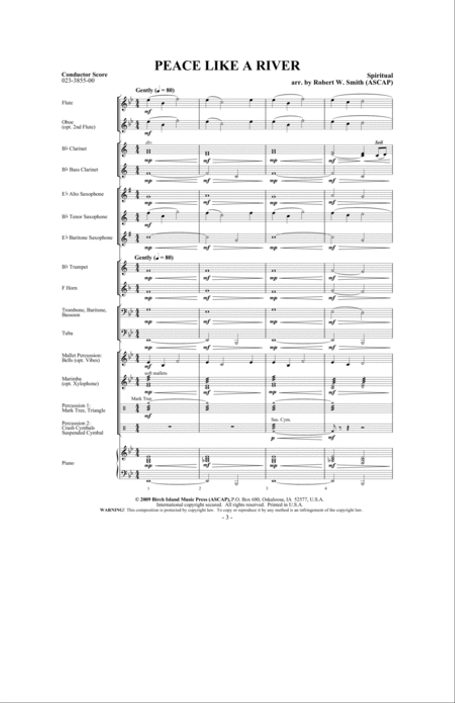 Peace Like A River Concert Band scores gallery preview page 2