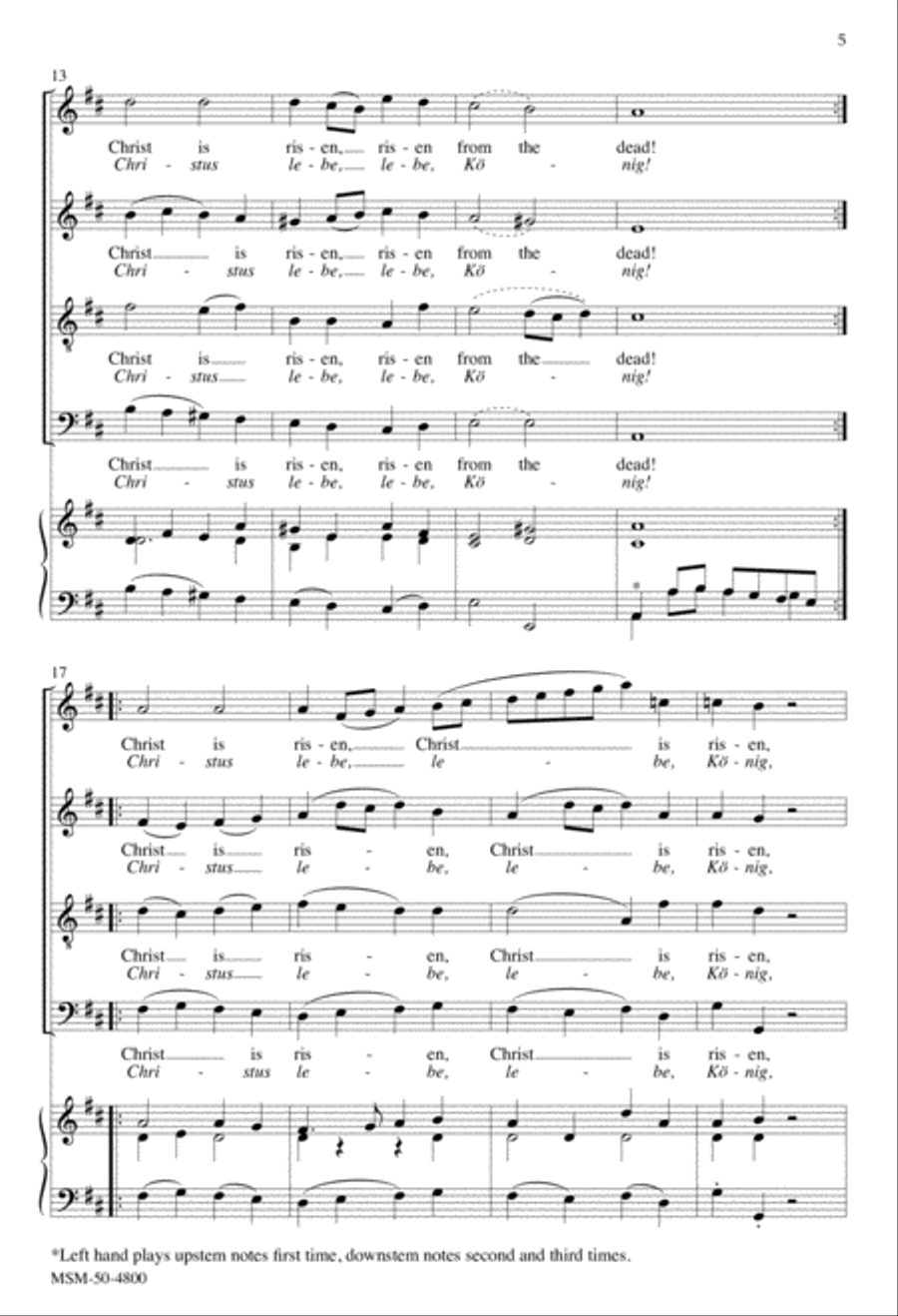 Christ Is Risen/Christus lebe, lebe, König 4-Part scores gallery preview page 5