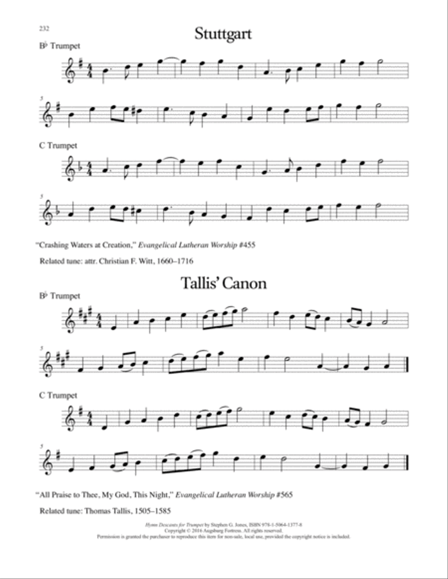 Hymn Descants for Trumpet C Trumpet scores gallery preview page 233