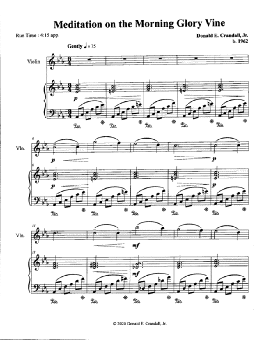 Meditation on the Morning Glory Vine String Duet scores gallery preview page 1