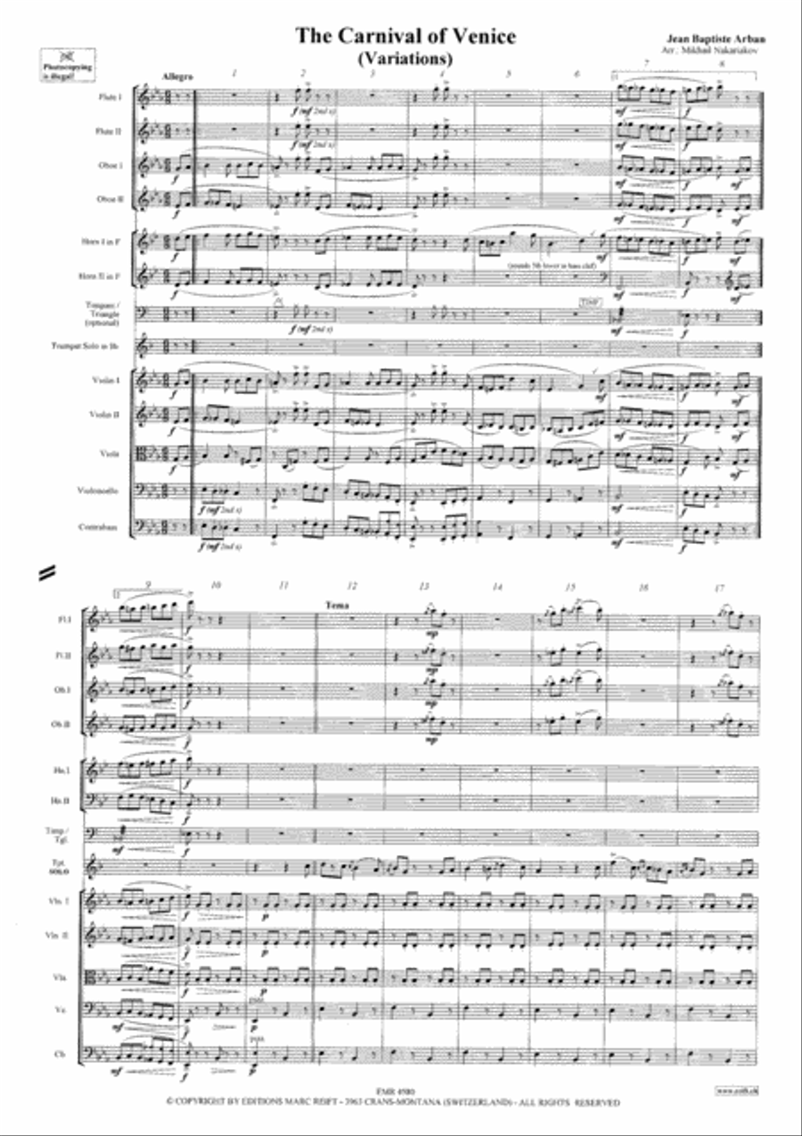 The Carnival Of Venice Orchestra scores gallery preview page 3