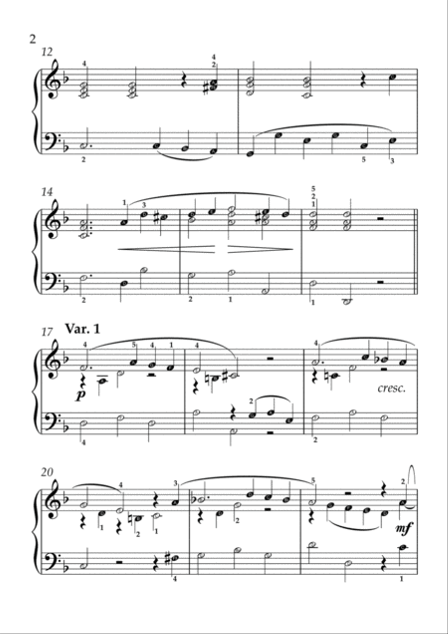 Handel - Sarabande (from suite xi)(With Note name) Easy Piano scores gallery preview page 2