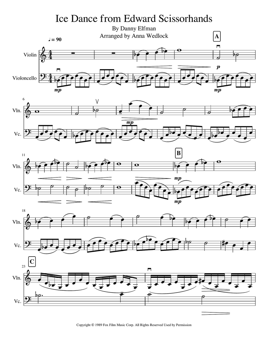 Ice Dance Violin Solo scores gallery preview page 1