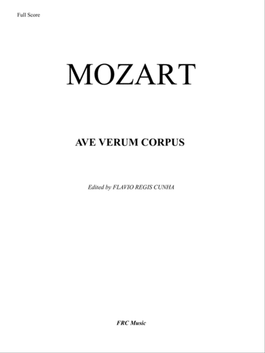 Ave Verum Corpus for Choir SATB, String Orchestra and Organ 4-Part scores gallery preview page 2