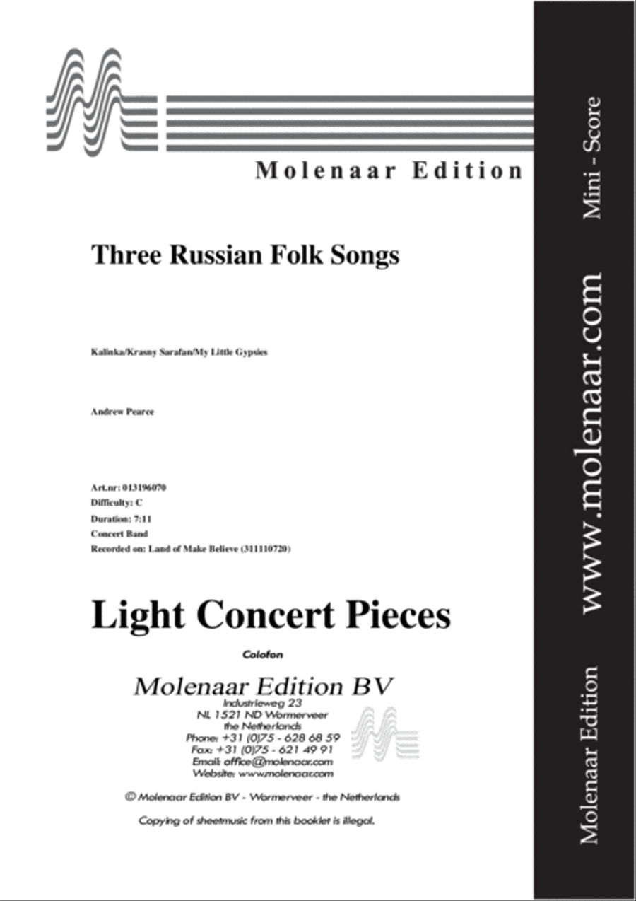Three Russian Folk Songs Concert Band scores gallery preview page 2