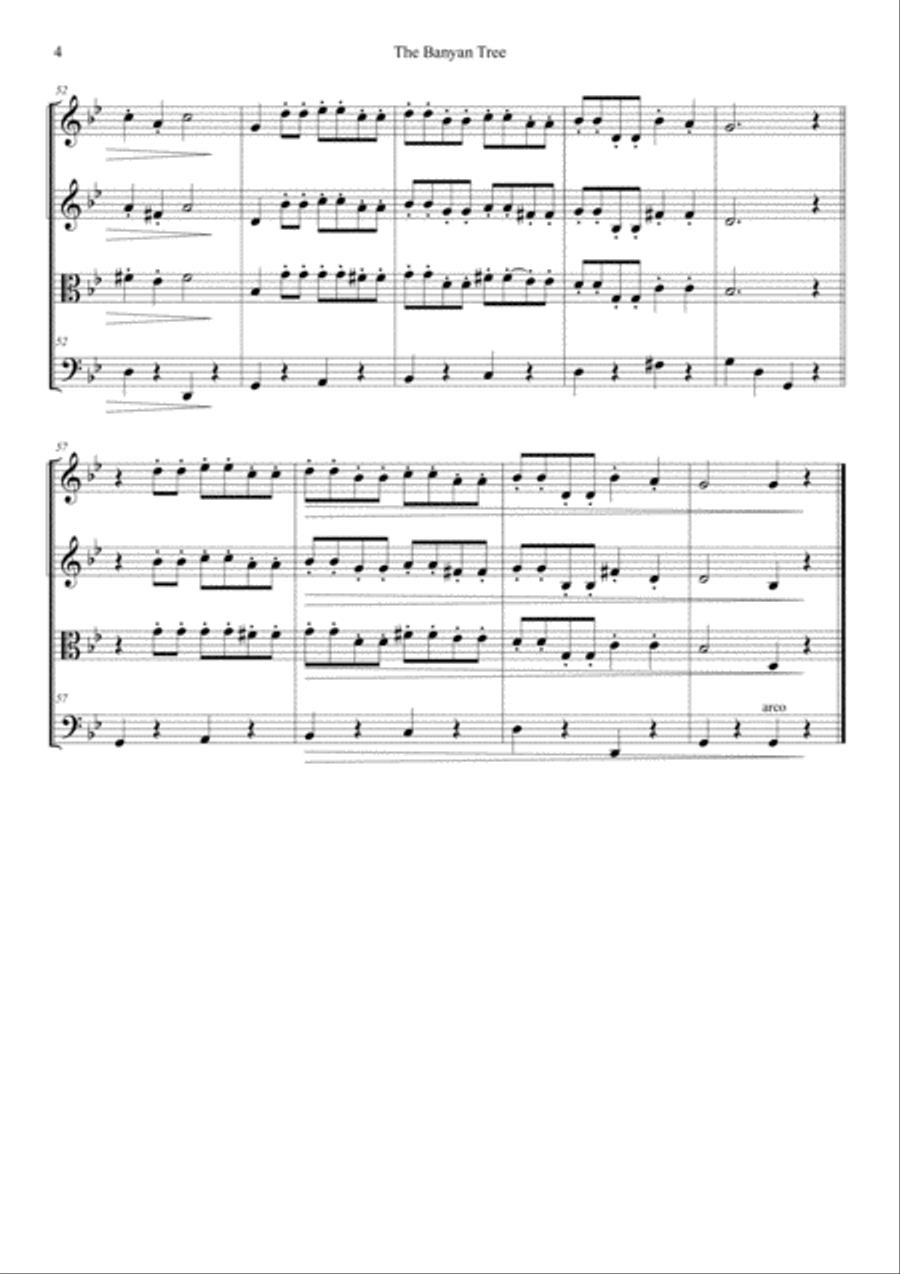 The Banyan Tree (The Cat's Whiskers) String Quartet scores gallery preview page 4