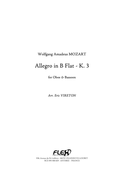 Allegro in B Flat - K. 3 image number null