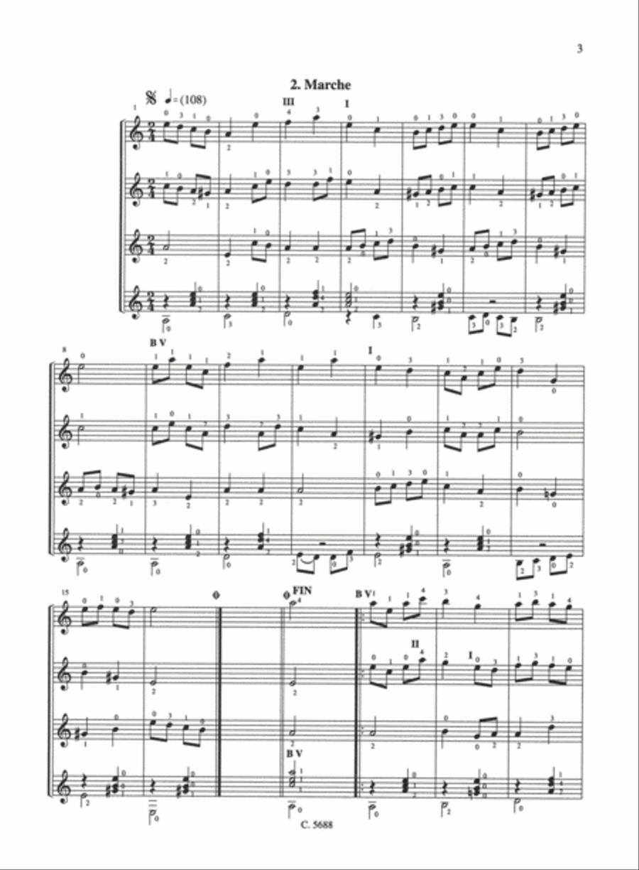 Pieces (2): Folkies - marche Guitar Ensemble scores gallery preview page 2