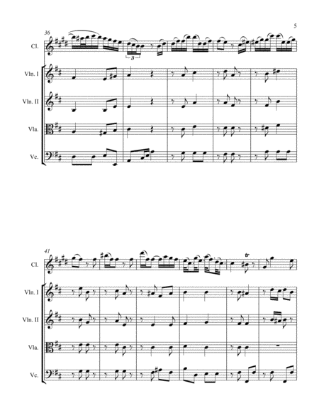 Sonata in D for Clarinet and String Quartet II. Allegretto