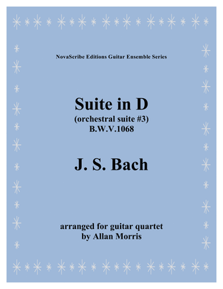 Book cover for Suite in D (orchestral suite #3) arr. for guitar quartet