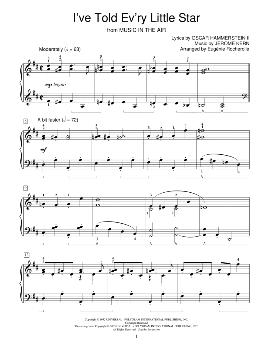 I've Told Ev'ry Little Star Piano Method scores gallery preview page 1