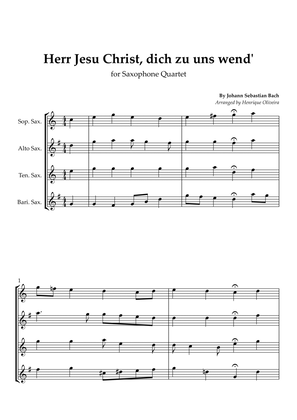 Bach's Choral - "Herr Jesu Christ, dich zu uns wend'" (Saxophone Quartet)