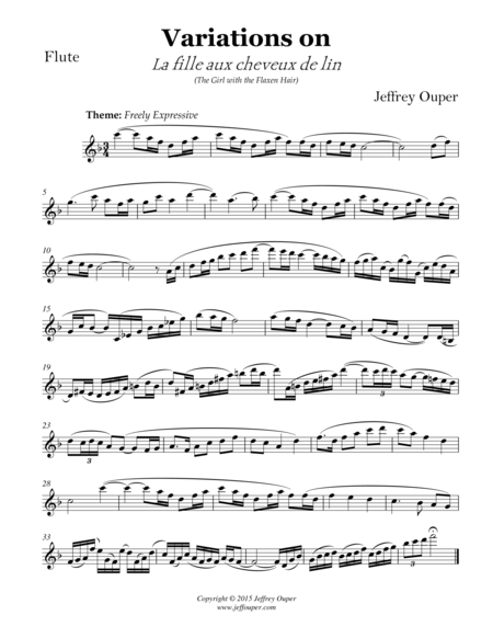 Variations on Debussy's "The Girl with the Flaxen Hair" for Solo Flute image number null