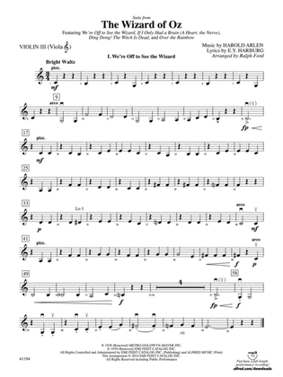 The Wizard of Oz, Suite from: 3rd Violin (Viola [TC])