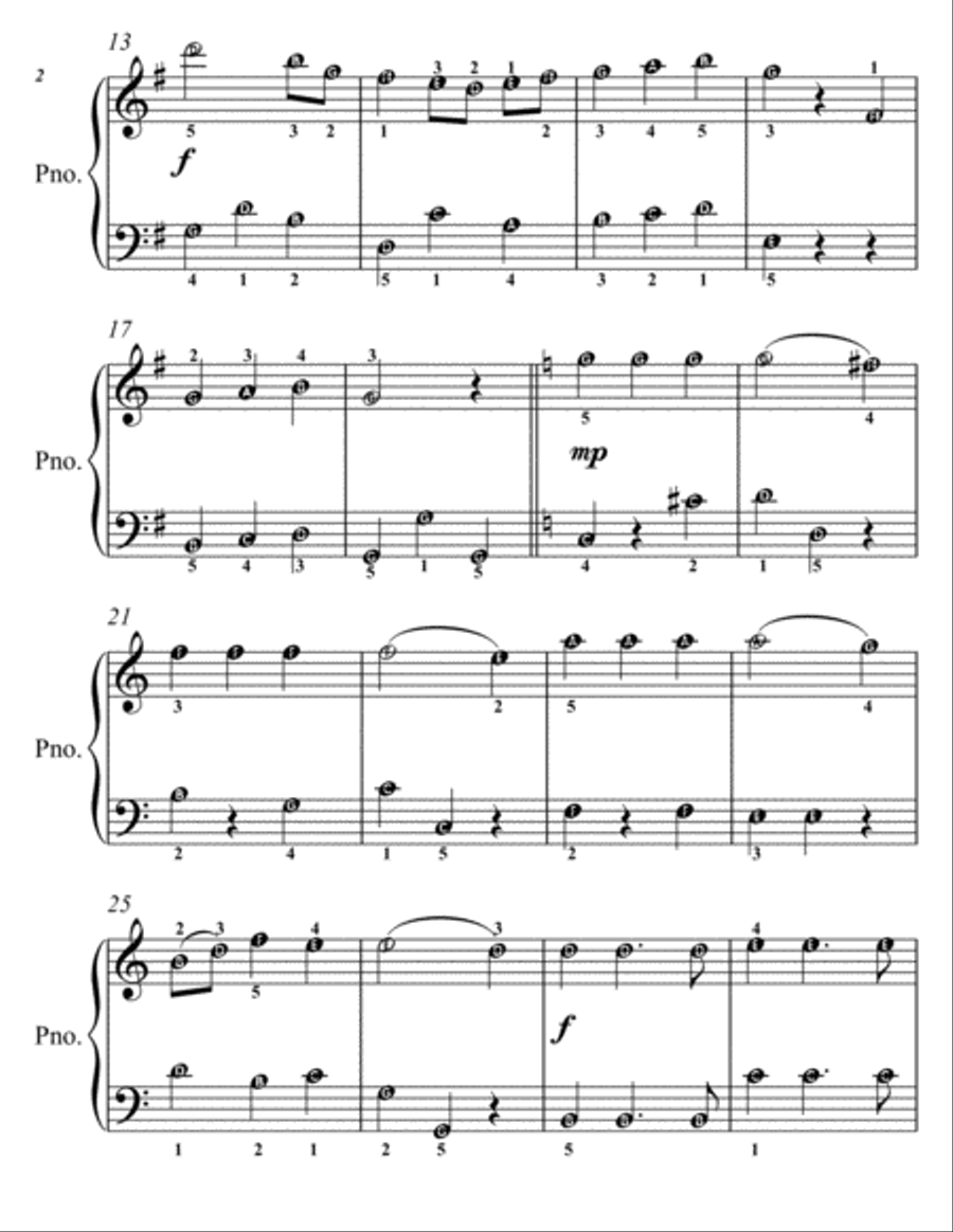 Menuet Number 8 KV 315 Easiest Piano Sheet Music Easy Piano scores gallery preview page 3