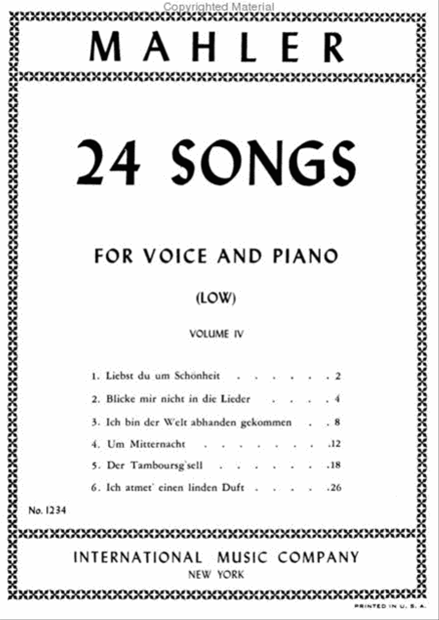 24 Songs in Four Volumes (Low) Low Voice scores gallery preview page 2