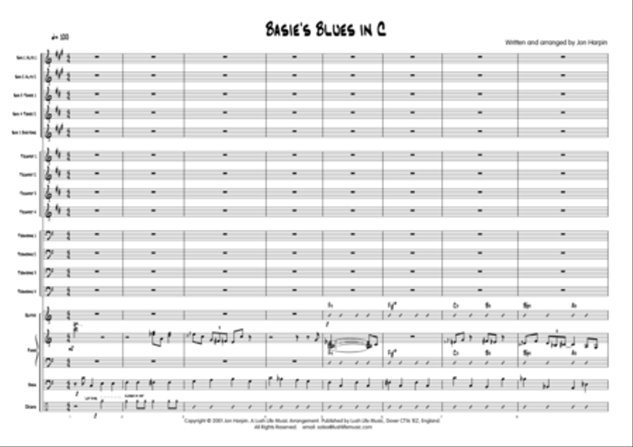 Basie's Blues In C Big Band scores gallery preview page 2
