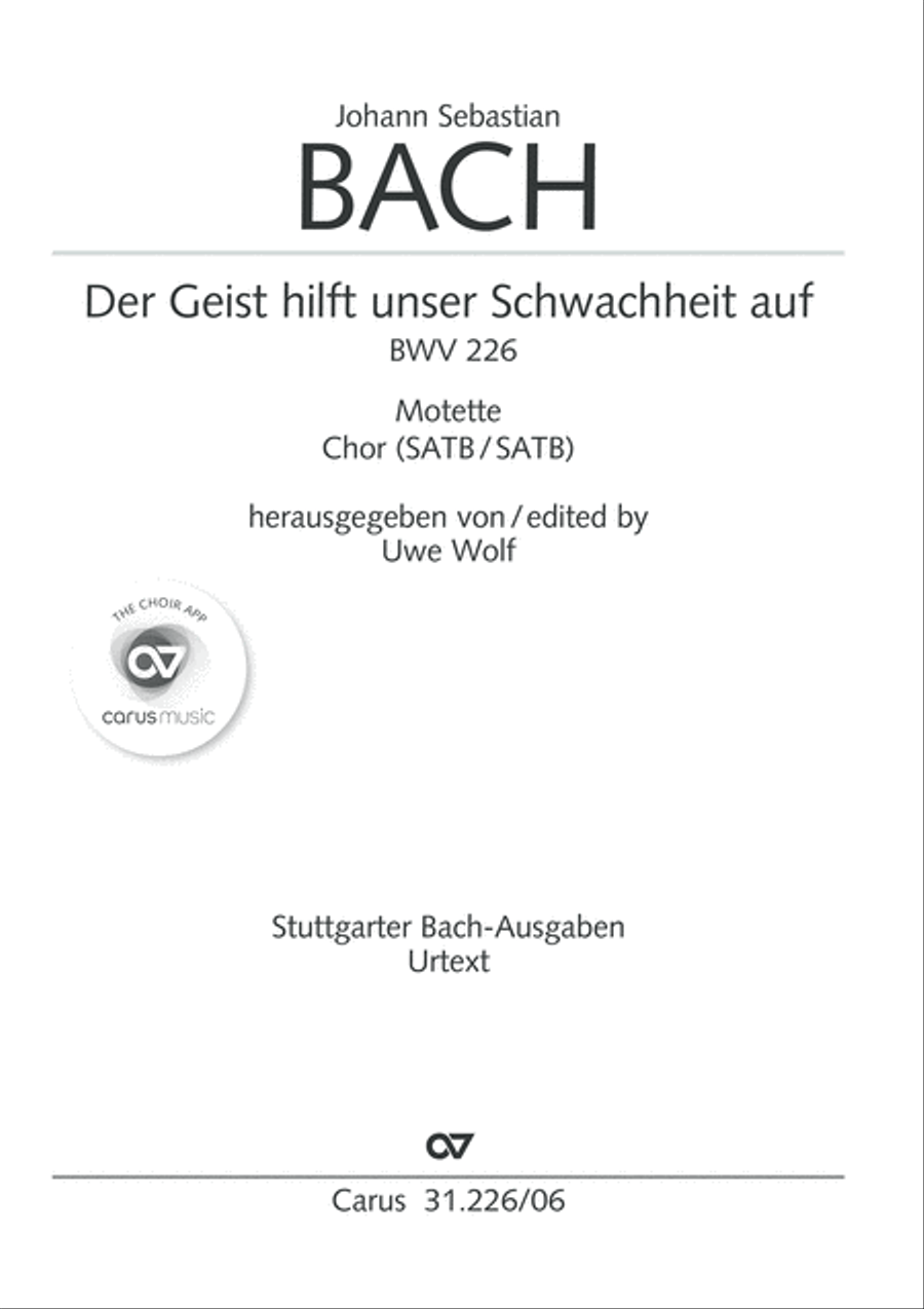 The Spirit makes our weakness strong (Der Geist hilft unser Schwachheit auf) 4-Part scores gallery preview page 2
