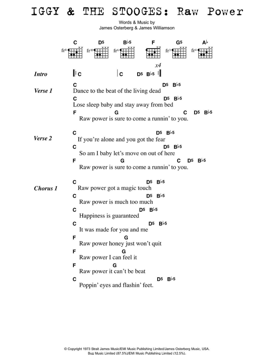 Raw Power Raw Power Acoustic Guitar scores gallery preview page 1