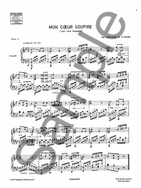 3 Variations Sur Des Themes De Mozart (harp Solo)