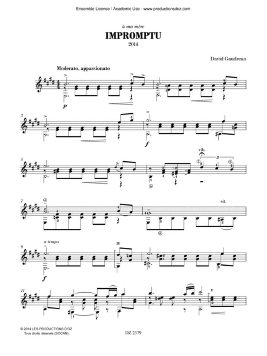 Impromptu Classical Guitar scores gallery preview page 3