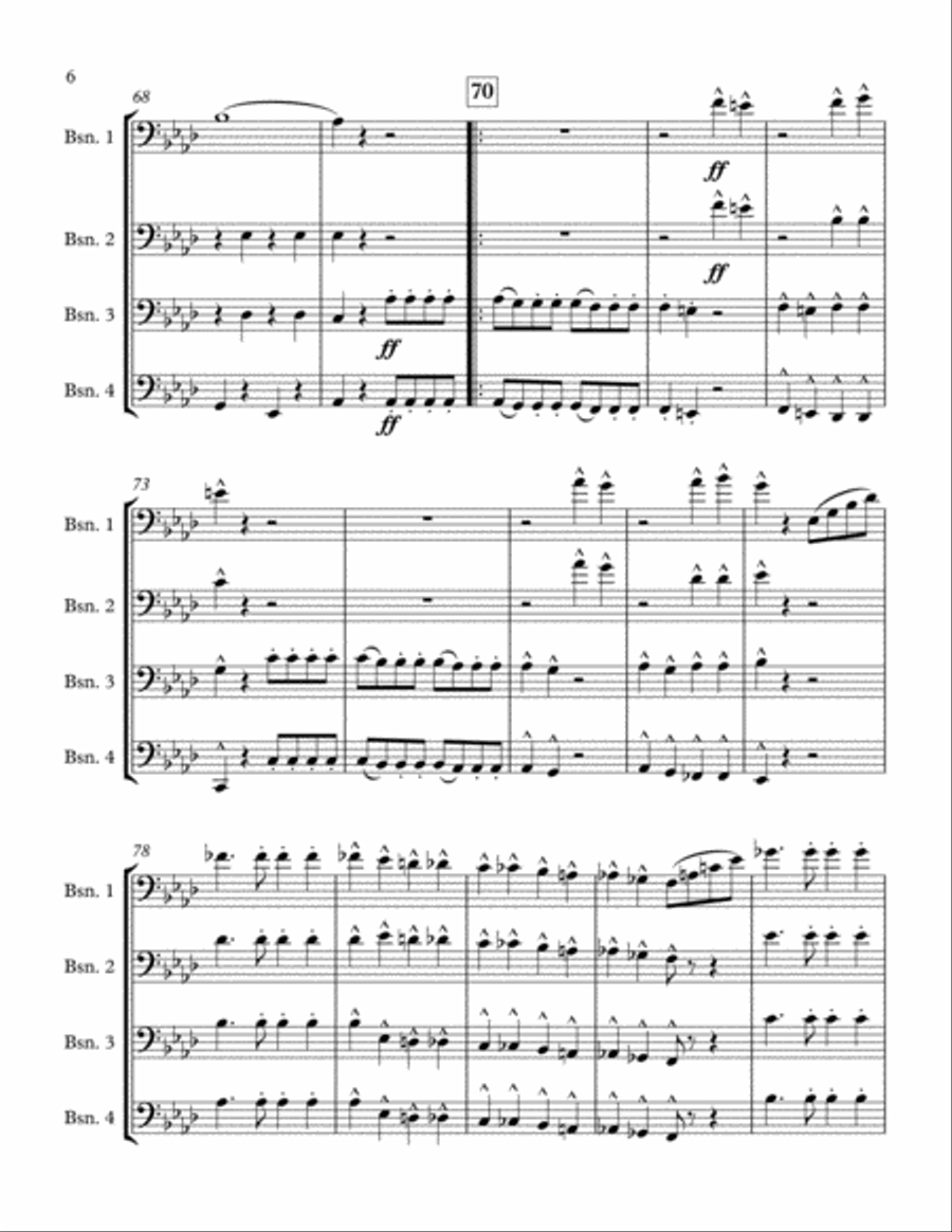Stars and Stripes Forever (for Bassoon Quartet) Woodwind Quartet scores gallery preview page 6