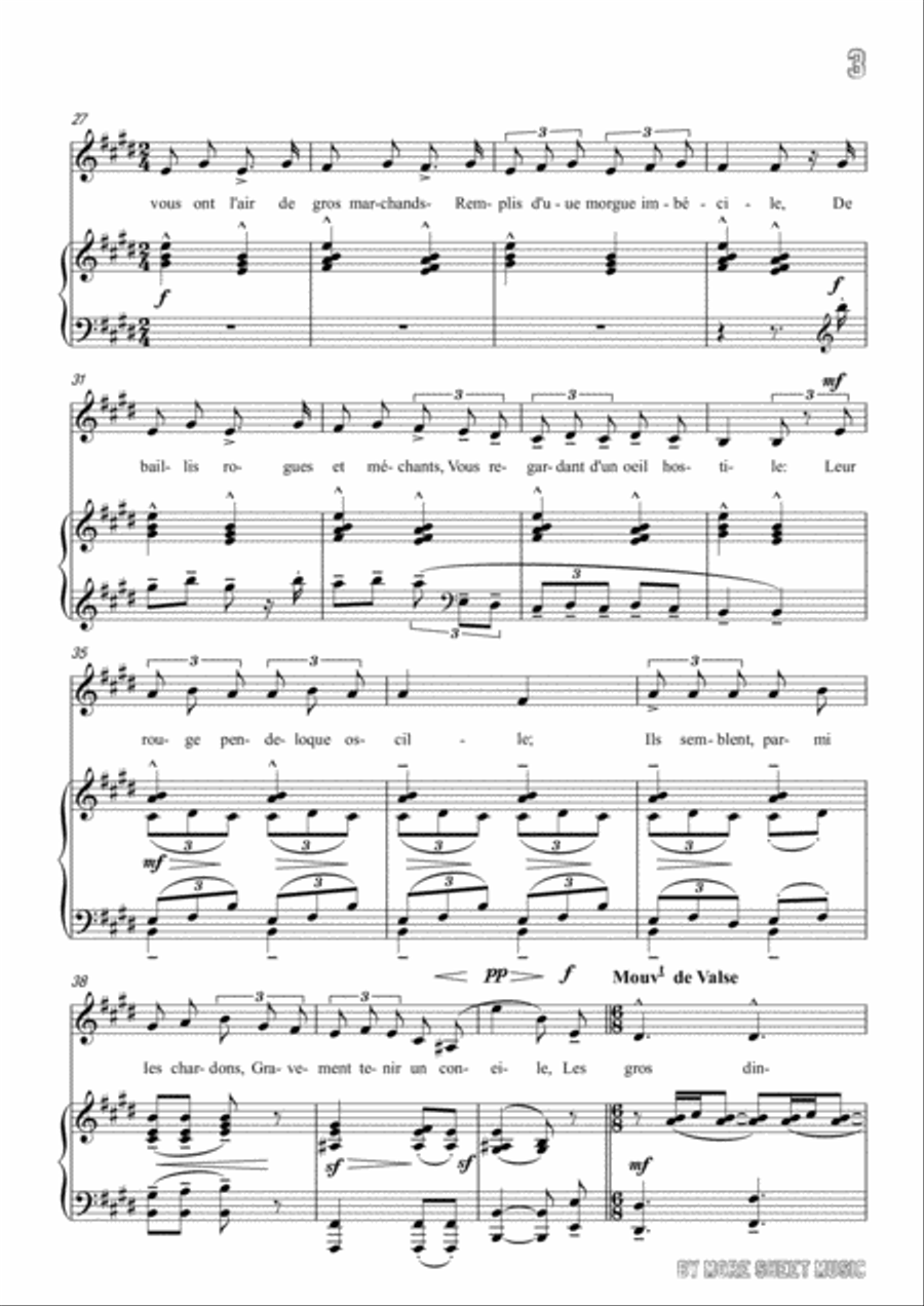 Chabrier-Ballade des gros dindons in E Major,for Voice and Piano Voice Solo scores gallery preview page 5