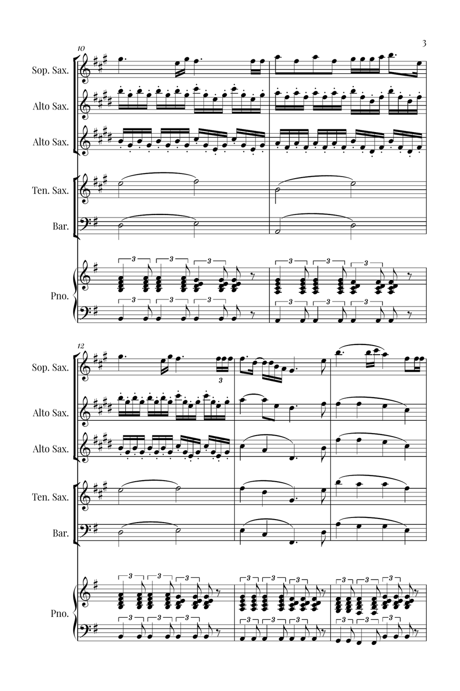 Die With A Smile Saxophone Quintet scores gallery preview page 3
