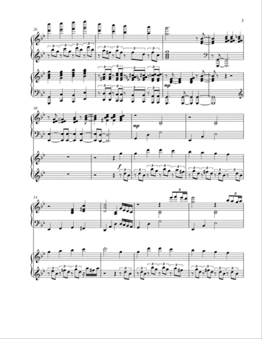 O Come Be Merry, Gentlemen 2 Pianos, 4-Hands scores gallery preview page 3