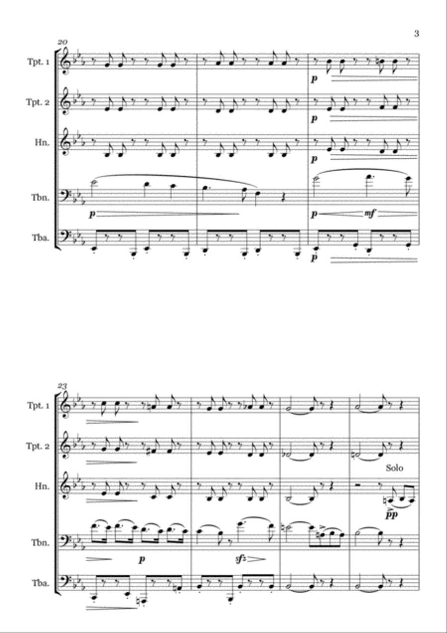 Prelude to La Traviata Brass Ensemble scores gallery preview page 3