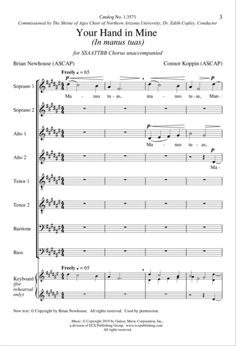 Your Hand in Mine (In manus tuas) SSAATTBB scores gallery preview page 2